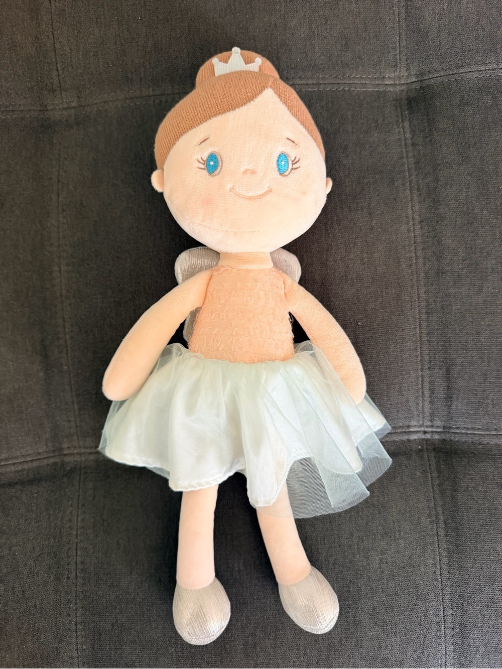 Plush Fairy Doll in Peach and Light Blue - Soft Tulle Skirt
